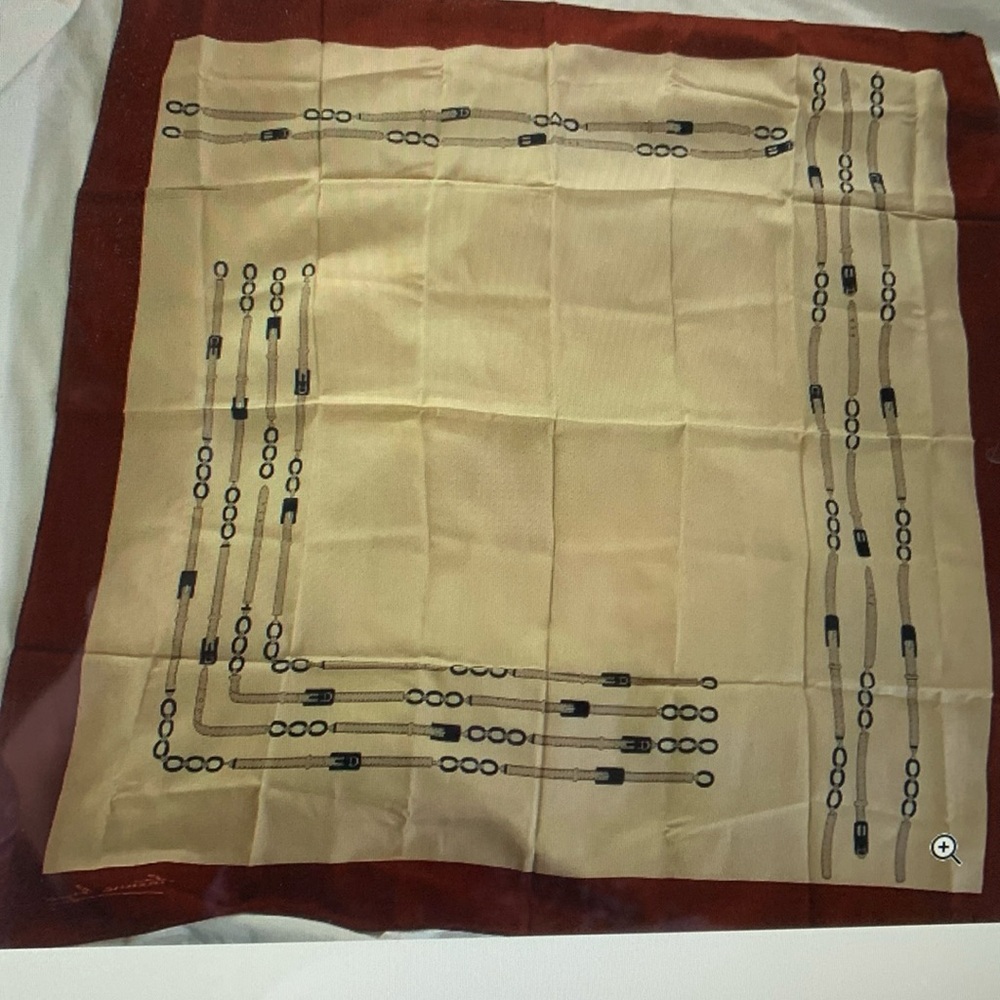 Designer Etienne Aigner Equestrian Scarf Bekt and Chains